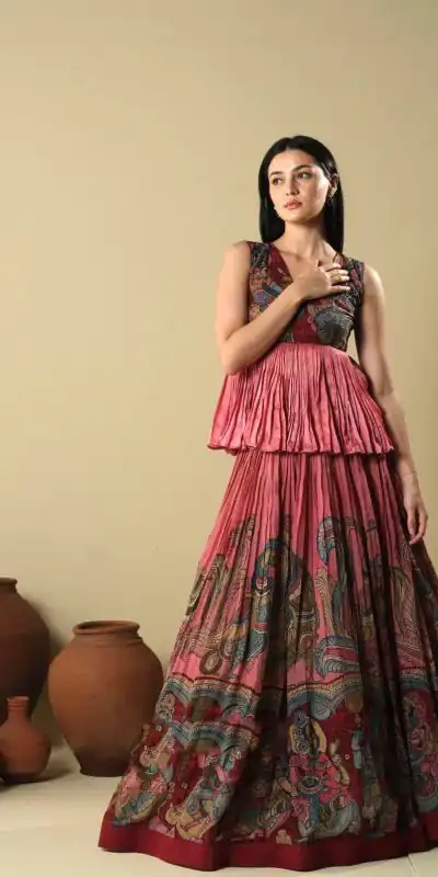 PC 330 Pink Color Chinon Kalamkari Printed Work Lehenga Choli Casual, Party Wear, Events, Festivals Wear Expected Delivery 4-6 Working Days @2049/- | Lehenga, Bollywood Lehenga, Creative Lehenga, Designer Lehenga, Embroidered Lehenga, Party Wear Lehenga