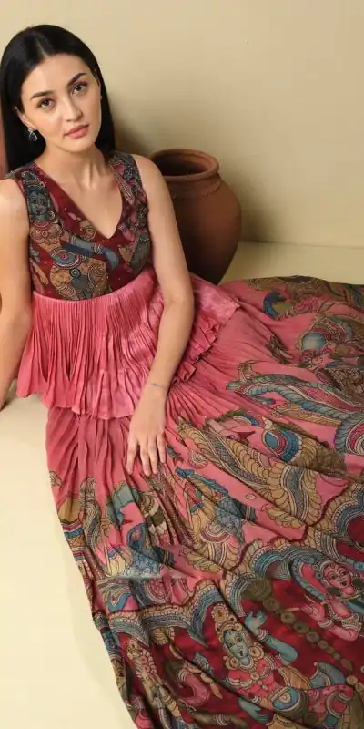 PC 330 Pink Color Chinon Kalamkari Printed Work Lehenga Choli Casual, Party Wear, Events, Festivals Wear Expected Delivery 4-6 Working Days @2049/- | Lehenga, Bollywood Lehenga, Creative Lehenga, Designer Lehenga, Embroidered Lehenga, Party Wear Lehenga