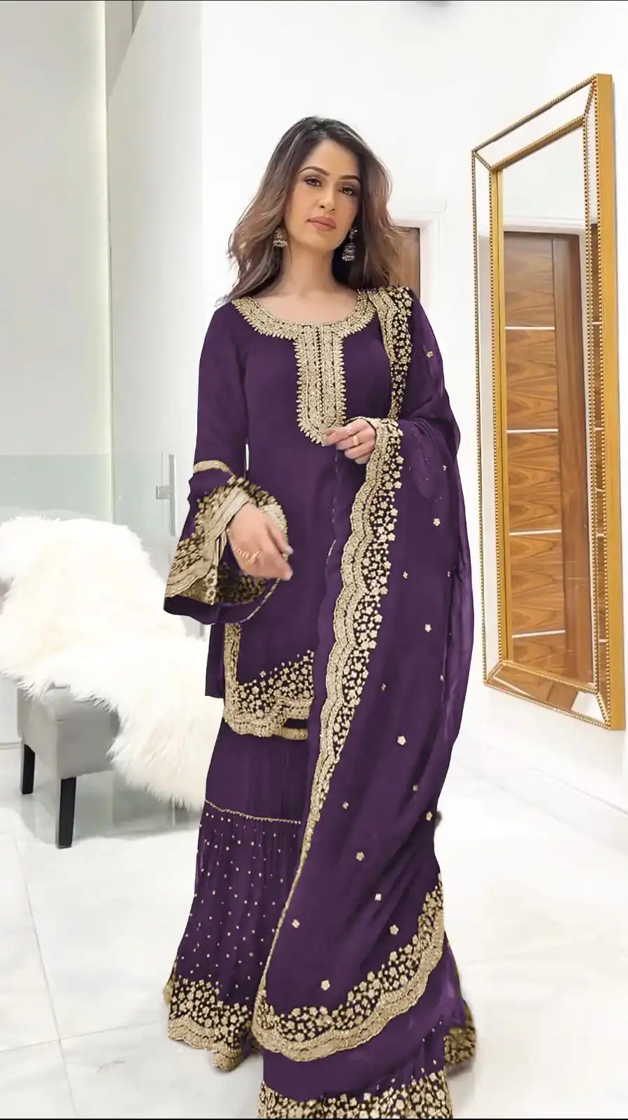 NSR 797 Purple Color Faux Georgette Embroidery Work Salwar Suit Casual, Party Festive, Events Etc. Expected Delivery 4-6 Working Days @2099/ | Jump Suits, Salwar suit, Casual Suits, Creative suits, Designer Suits, Palazzo Suits, Party Wear Suits, Patiala Suits, Straight Suits