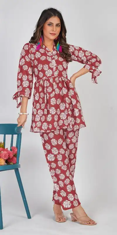 INLI 1005 Maroon Color Soft Poly Linen Print Work Kurti Casual, Wedding, Party, Festive, Events Expected Delivery 4-6 Working Days @1699 | Kurti, Bollywood Kurti, Creative Kurtis, Designer Kurti, Party Wear Kurti, Selfie Kurti