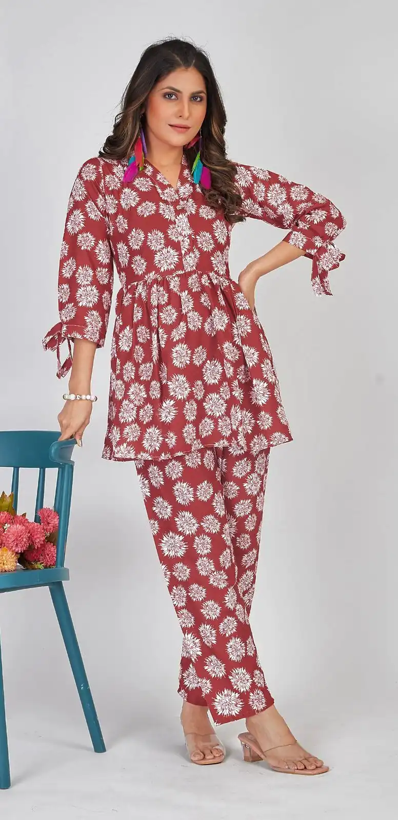 INLI 1005 Maroon Color Soft Poly Linen Print Work Kurti Casual, Wedding, Party, Festive, Events Expected Delivery 4-6 Working Days @1699 | Kurti, Bollywood Kurti, Creative Kurtis, Designer Kurti, Party Wear Kurti, Selfie Kurti