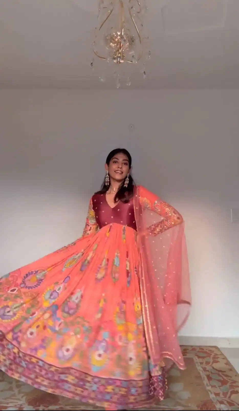 PC 379 Pink  Color Chant Crepe Kalamkari Printed Gown Casual, Party Wear, Events, Festivals Wear Etc. Expected Delivery 4-6 Working Days @1999/- | Gowns, Bollywood Gowns, Creative Gowns, Designer Gowns, Embroidered Gowns, Party Wear Gowns