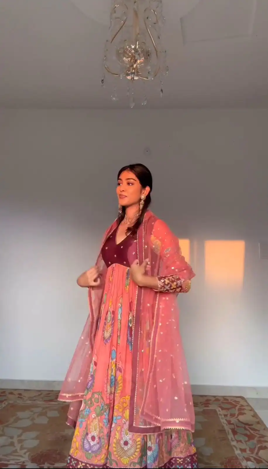 PC 379 Pink  Color Chant Crepe Kalamkari Printed Gown Casual, Party Wear, Events, Festivals Wear Etc. Expected Delivery 4-6 Working Days @1999/- | Gowns, Bollywood Gowns, Creative Gowns, Designer Gowns, Embroidered Gowns, Party Wear Gowns