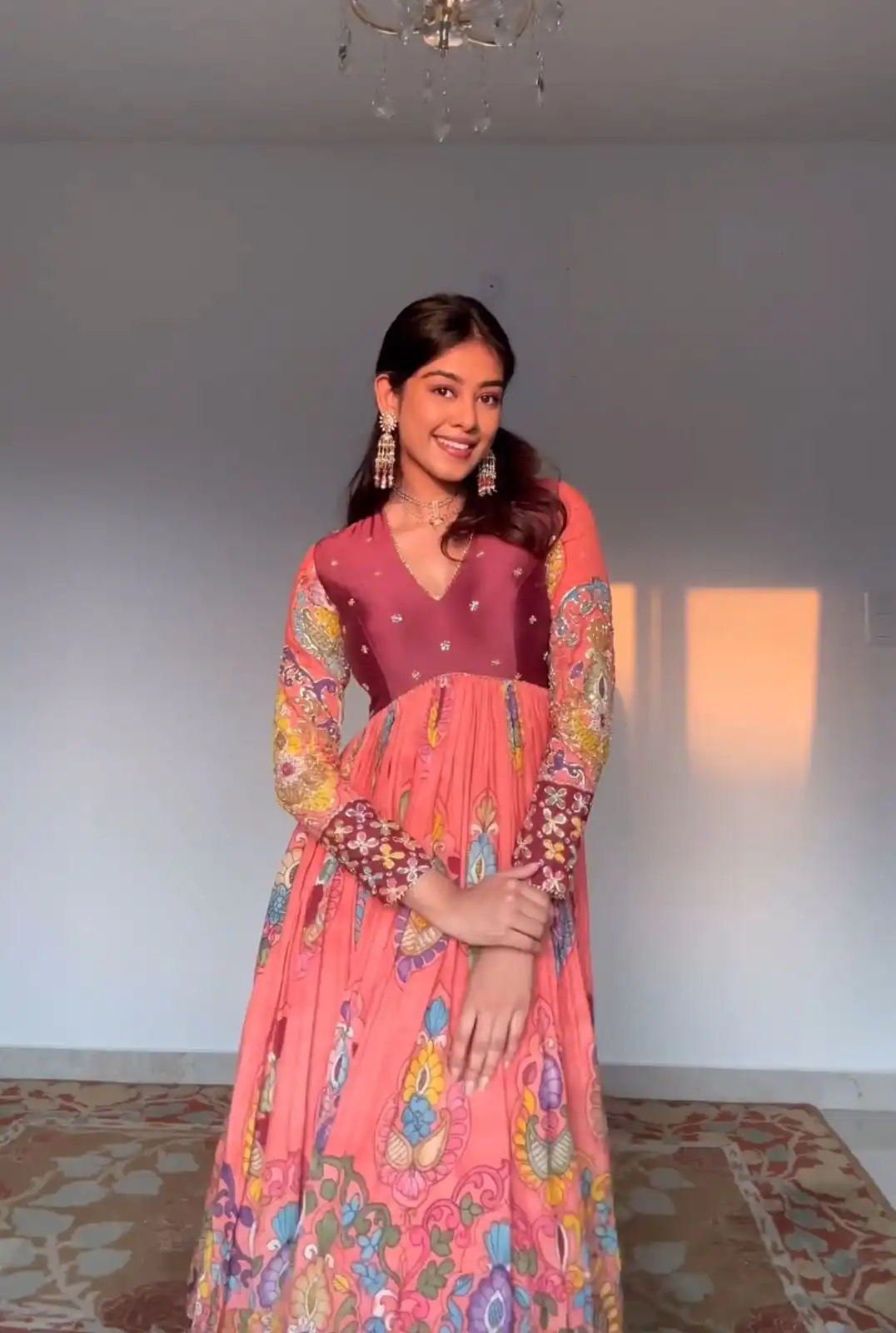 PC 379 Pink  Color Chant Crepe Kalamkari Printed Gown Casual, Party Wear, Events, Festivals Wear Etc. Expected Delivery 4-6 Working Days @1999/- | Gowns, Bollywood Gowns, Creative Gowns, Designer Gowns, Embroidered Gowns, Party Wear Gowns