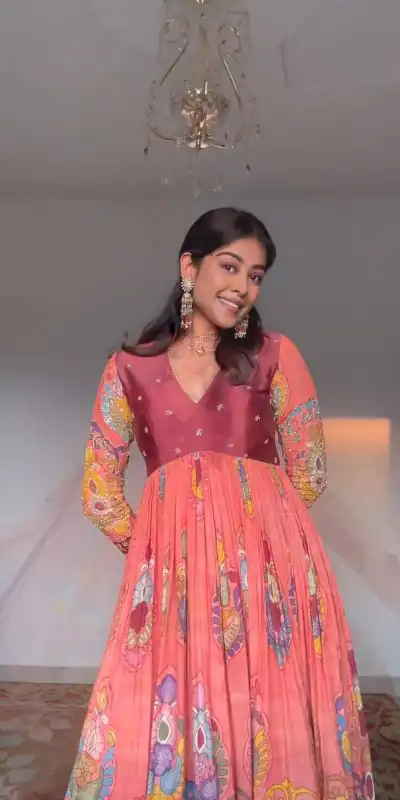 PC 379 PinkĀ Color Chant Crepe Kalamkari Printed Gown Casual, Party Wear, Events, Festivals Wear Etc. Expected Delivery 4-6 Working Days @1999/- | Gowns, Bollywood Gowns, Creative Gowns, Designer Gowns, Embroidered Gowns, Party Wear Gowns