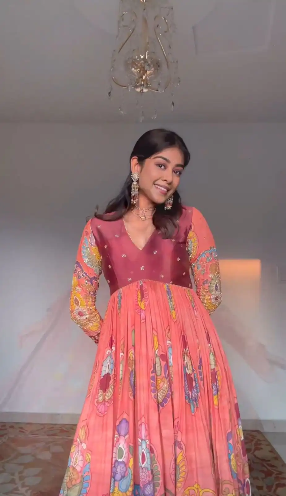 PC 379 Pink  Color Chant Crepe Kalamkari Printed Gown Casual, Party Wear, Events, Festivals Wear Etc. Expected Delivery 4-6 Working Days @1999/- | Gowns, Bollywood Gowns, Creative Gowns, Designer Gowns, Embroidered Gowns, Party Wear Gowns