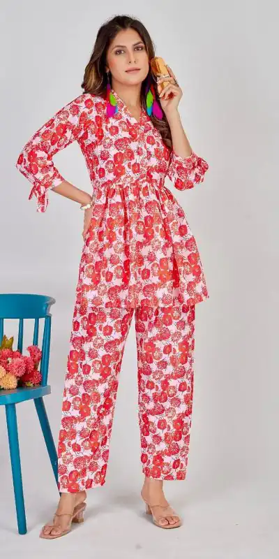 INLI 1007 Red Color Soft Poly Linen Print Work Kurti Casual, Wedding, Party, Festive, Events Expected Delivery 4-6 Working Days @1699 | Kurti, Bollywood Kurti, Creative Kurtis, Designer Kurti, Party Wear Kurti, Selfie Kurti