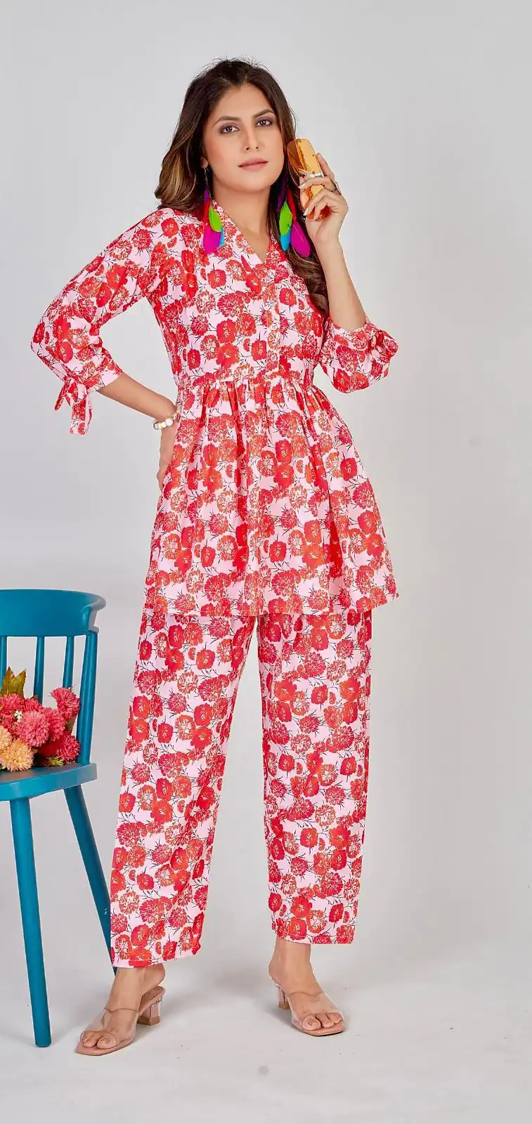 INLI 1007 Red Color Soft Poly Linen Print Work Kurti Casual, Wedding, Party, Festive, Events Expected Delivery 4-6 Working Days @1699 | Kurti, Bollywood Kurti, Creative Kurtis, Designer Kurti, Party Wear Kurti, Selfie Kurti