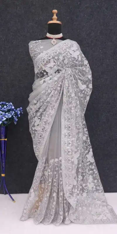 BT RIDDHI Blue Color Butterfly Net Embroidery Sequence Saree Casual, Party Wear, Traditional Wear, Wedding Wear, Events Etc.@2149/- | Designer Sarees, Sarees, Bollywood Sarees, Creative Sarees, Ethnic Saree, Modern Digital sarees, Party Wear Sarees