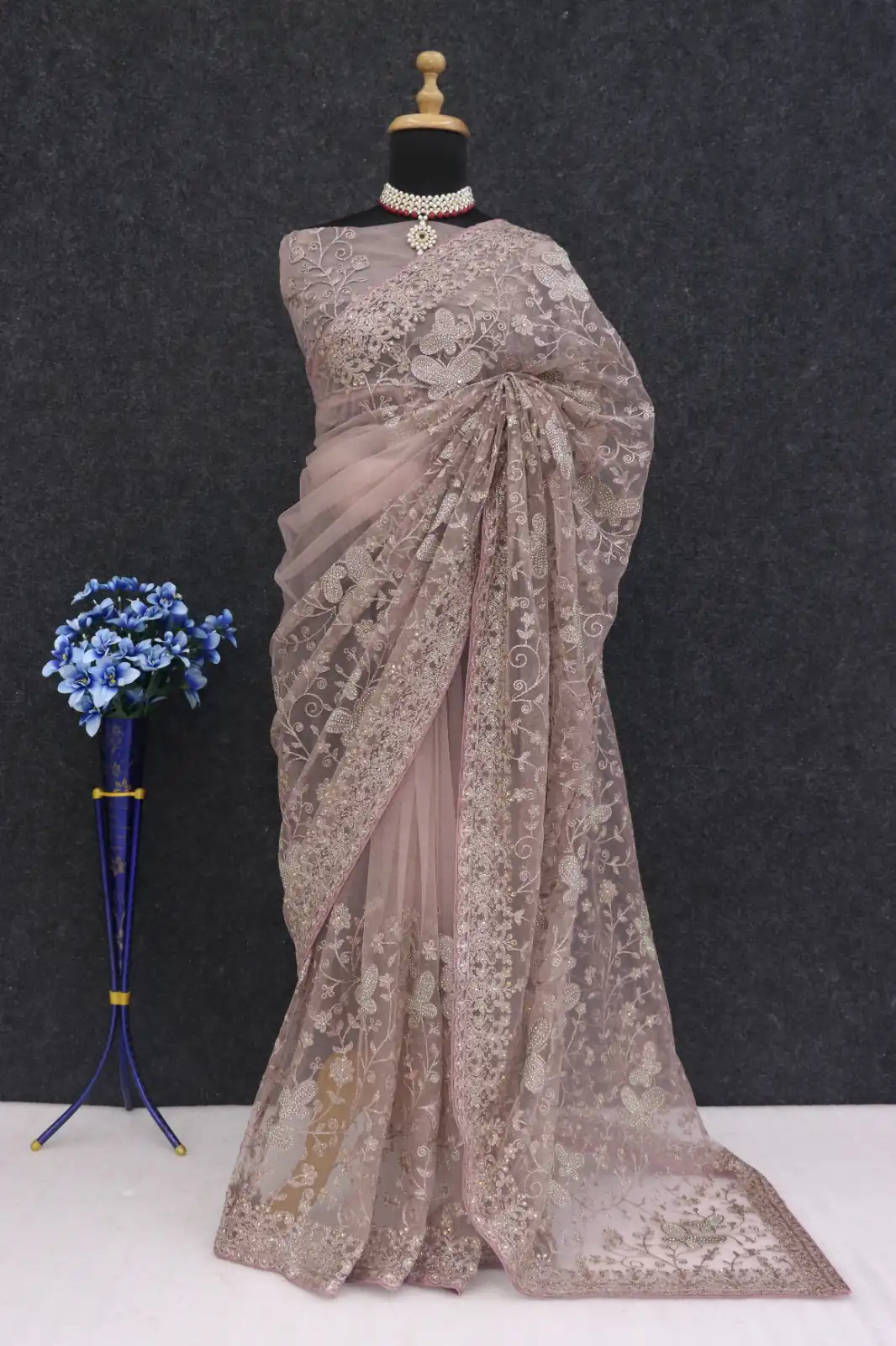 BT RIDDHI Brown Color Butterfly Net Embroidery Sequence Saree Casual, Party Wear, Traditional Wear, Wedding Wear, Events Etc.@2149/- | Designer Sarees, Sarees, Bollywood Sarees, Creative Sarees, Ethnic Saree, Modern Digital sarees, Party Wear Sarees