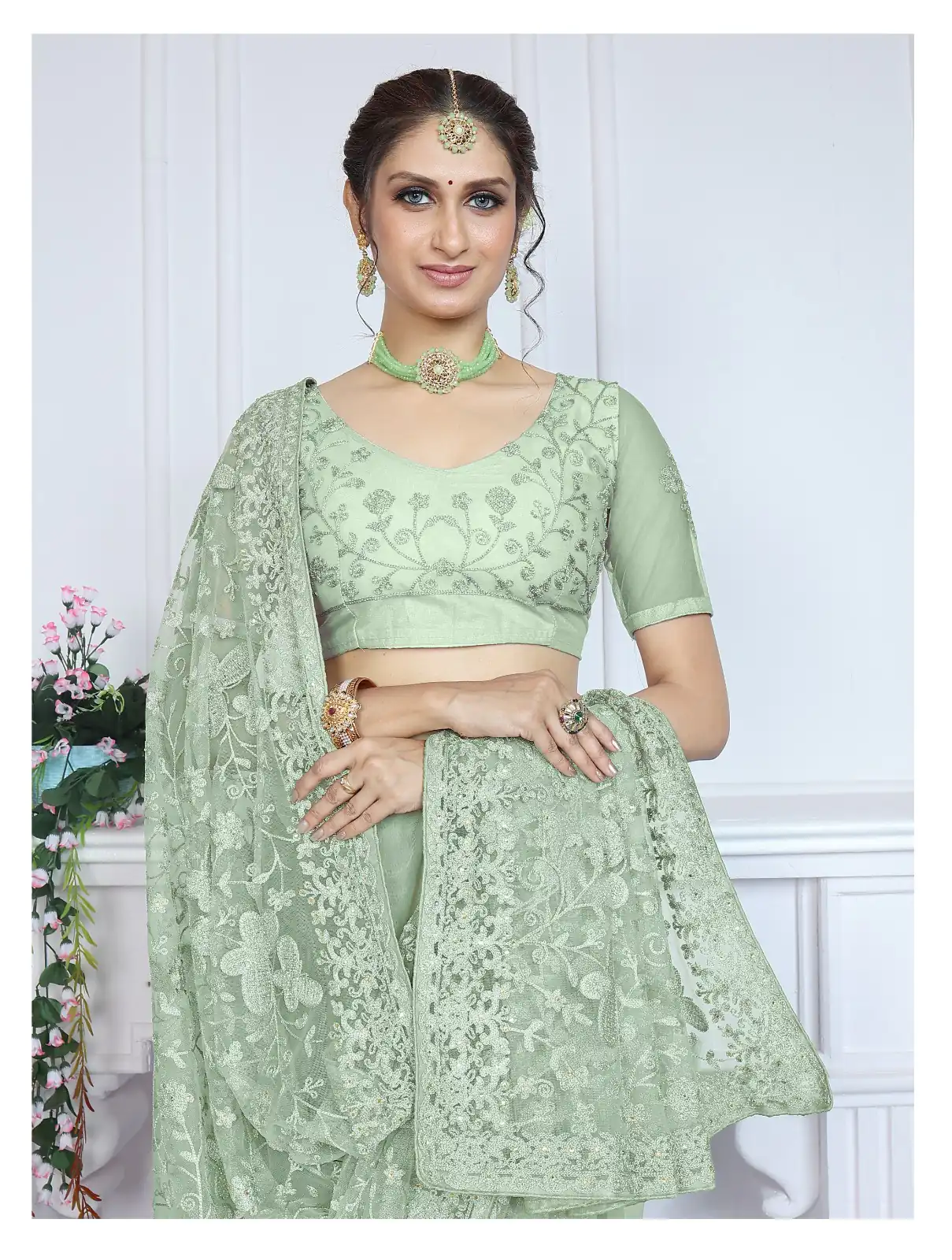 BT RIDDHI Green Color Butterfly Net Embroidery Sequence Saree Casual, Party Wear, Traditional Wear, Wedding Wear, Events Etc.@2149/- | Designer Sarees, Sarees, Bollywood Sarees, Creative Sarees, Ethnic Saree, Modern Digital sarees, Party Wear Sarees