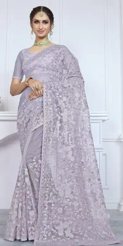 BT RIDDHI Light Purple Color Butterfly Net Embroidery Sequence Saree Casual, Party Wear, Traditional Wear, Wedding Wear, Events Etc.@2149/- | Designer Sarees, Sarees, Bollywood Sarees, Creative Sarees, Ethnic Saree, Modern Digital sarees, Party Wear Sarees