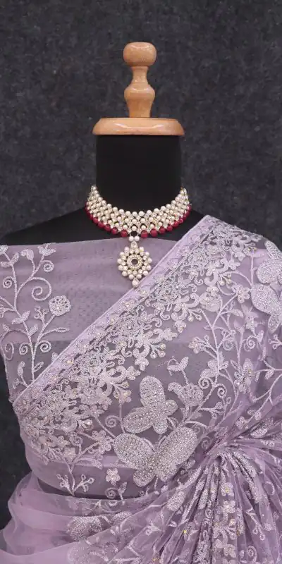 BT RIDDHI Light Purple Color Butterfly Net Embroidery Sequence Saree Casual, Party Wear, Traditional Wear, Wedding Wear, Events Etc.@2149/- | Designer Sarees, Sarees, Bollywood Sarees, Creative Sarees, Ethnic Saree, Modern Digital sarees, Party Wear Sarees