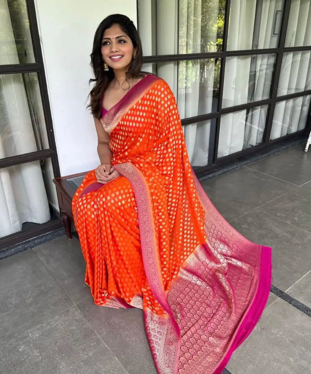 SC Orange butti Color Soft Silk Golden Zari Design Work Saree , Party Wear, Events, Festivals Expected Delivery 4-6 Working Days 1499/- | Designer Sarees, Sarees, Bollywood Sarees, Creative Sarees, Embroidered Sarees, Ethnic Saree, Modern Digital sarees, Party Wear Sarees