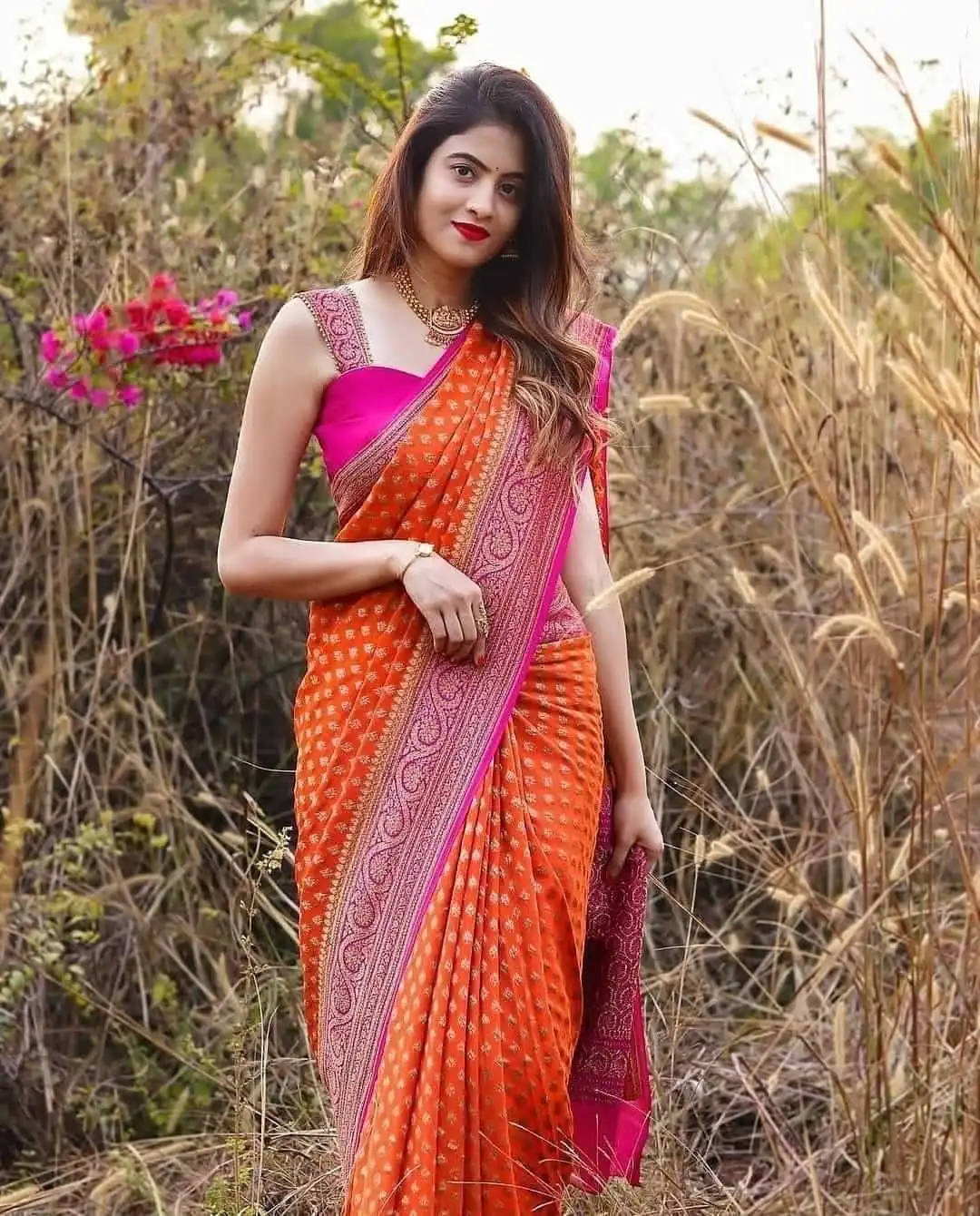 SC Orange butti Color Soft Silk Golden Zari Design Work Saree , Party Wear, Events, Festivals Expected Delivery 4-6 Working Days 1499/- | Designer Sarees, Sarees, Bollywood Sarees, Creative Sarees, Embroidered Sarees, Ethnic Saree, Modern Digital sarees, Party Wear Sarees