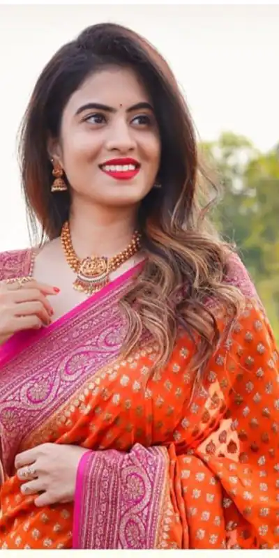 SC Orange butti Color Soft Silk Golden Zari Design Work Saree , Party Wear, Events, Festivals Expected Delivery 4-6 Working Days 1499/- | Designer Sarees, Sarees, Bollywood Sarees, Creative Sarees, Embroidered Sarees, Ethnic Saree, Modern Digital sarees, Party Wear Sarees