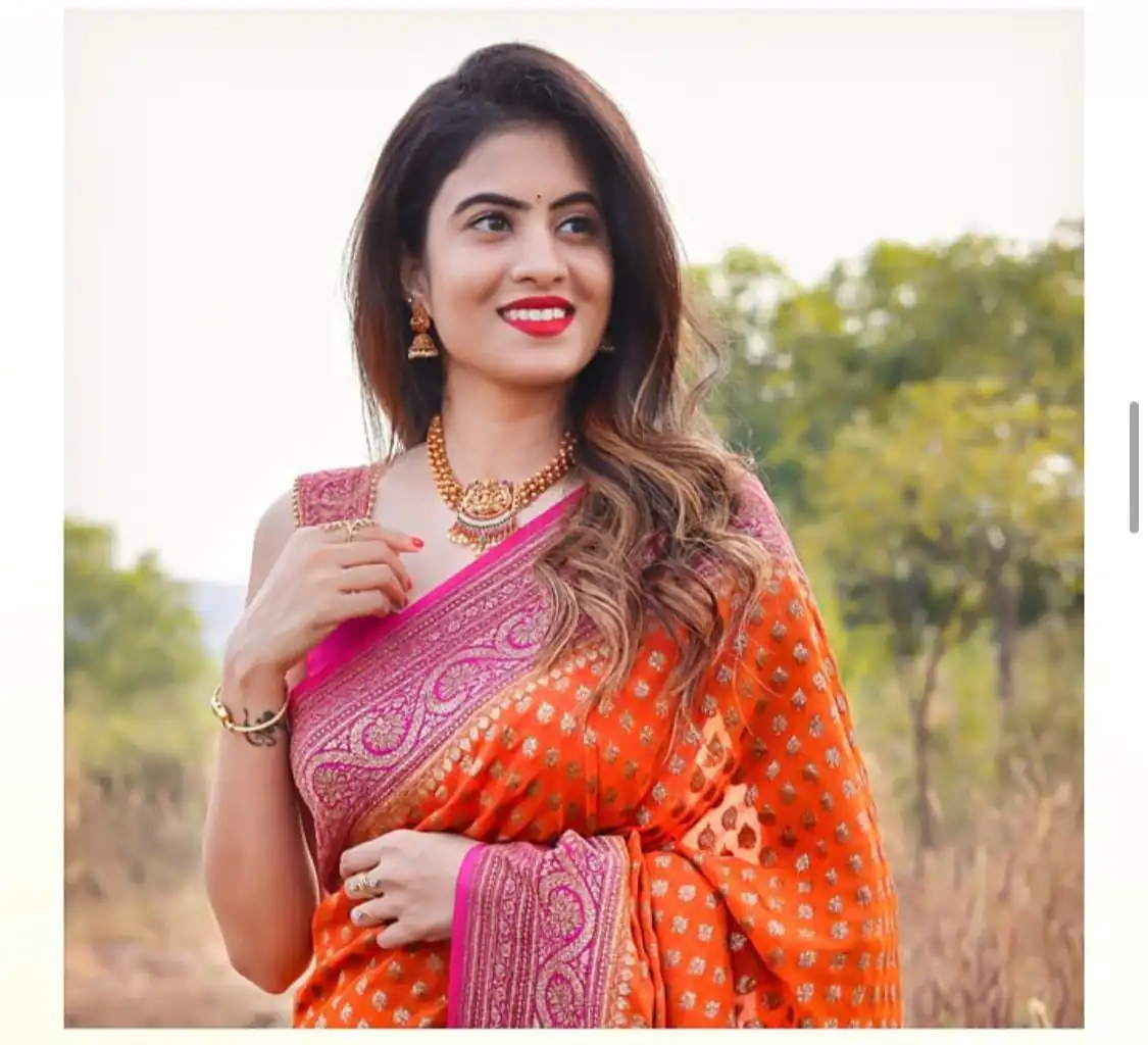 SC Orange butti Color Soft Silk Golden Zari Design Work Saree , Party Wear, Events, Festivals Expected Delivery 4-6 Working Days 1499/- | Designer Sarees, Sarees, Bollywood Sarees, Creative Sarees, Embroidered Sarees, Ethnic Saree, Modern Digital sarees, Party Wear Sarees