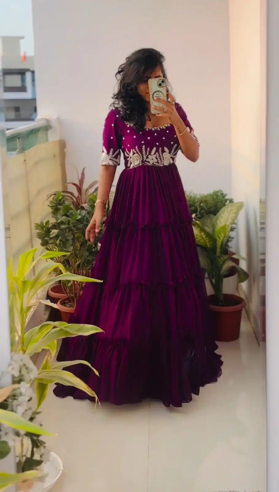 PC 378 Purple Color Fox Georgette Embroidery Thread Gown Casual, Party Wear, Events, Festivals Wear Etc. Expected Delivery 4-6 Working Days @1849/- | Gowns, Bollywood Gowns, Creative Gowns, Designer Gowns, Embroidered Gowns, Party Wear Gowns