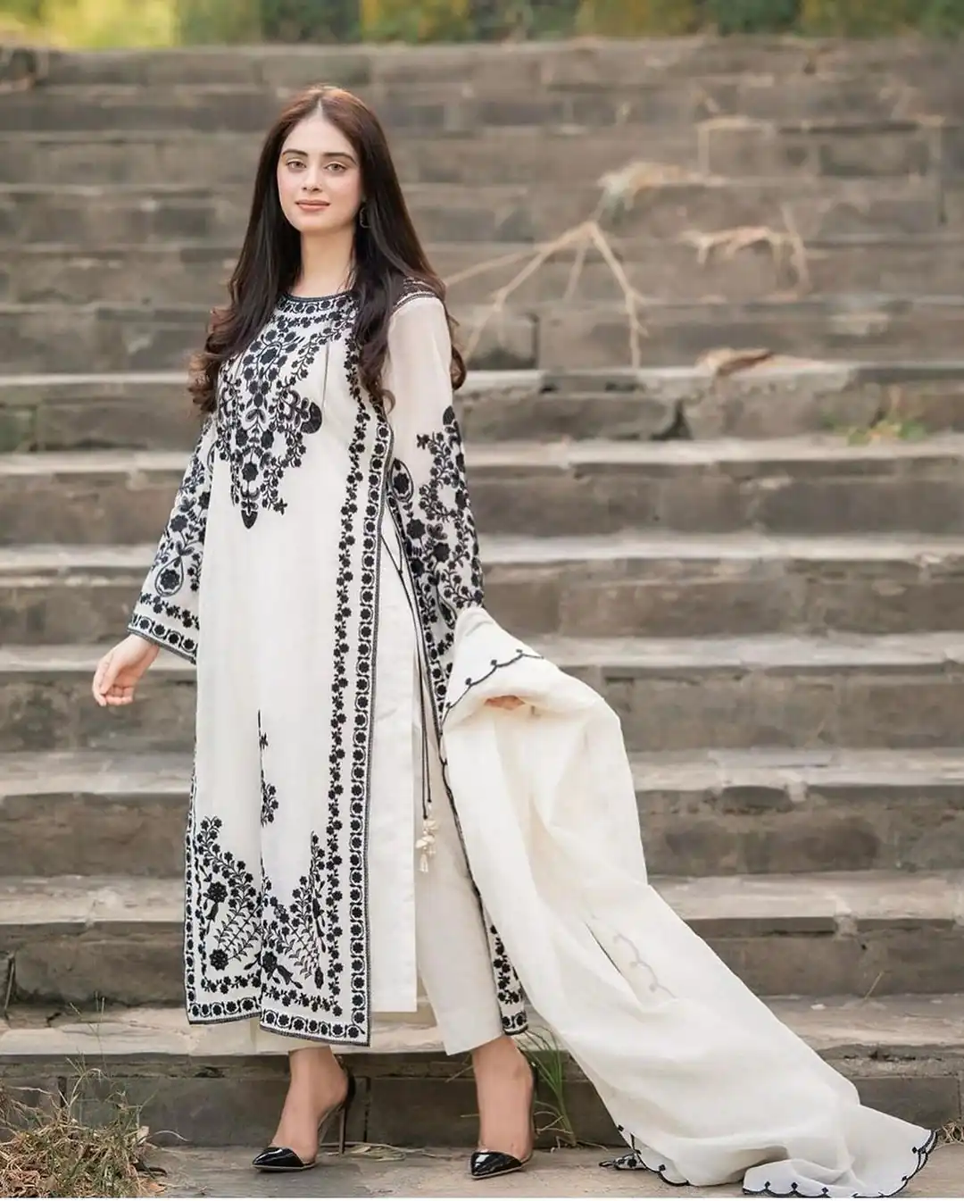 SSR 368 White Color Georgette Embroidery Sequins Sharara Suit Wedding, Party, Festive, Events Etc. Expected Delivery 4-6 Working Days @1849/- | Salwar suit, Casual Suits, Creative suits, Designer Suits, Palazzo Suits, Party Wear Suits, Straight Suits