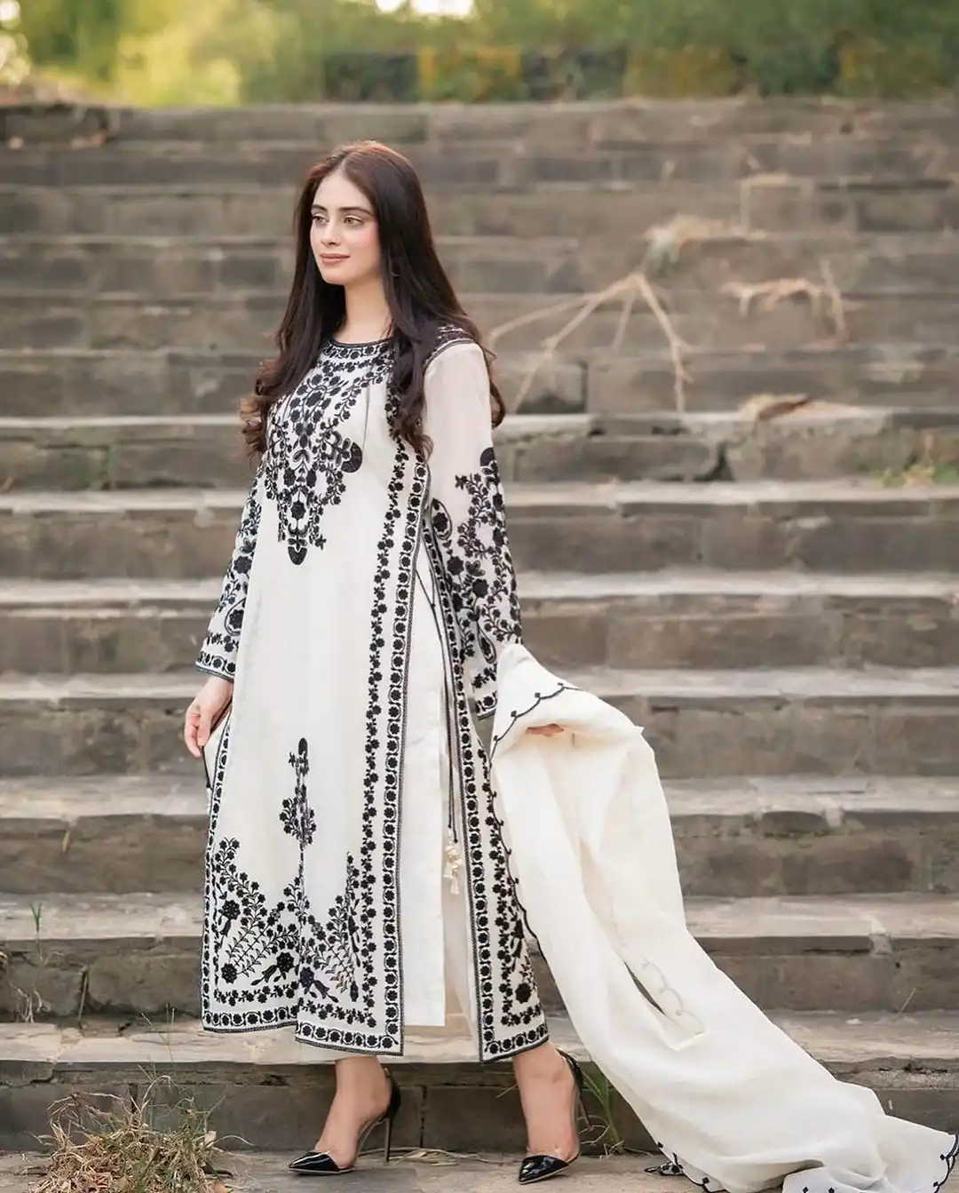SSR 368 White Color Georgette Embroidery Sequins Sharara Suit Wedding, Party, Festive, Events Etc. Expected Delivery 4-6 Working Days @1849/- | Salwar suit, Casual Suits, Creative suits, Designer Suits, Palazzo Suits, Party Wear Suits, Straight Suits