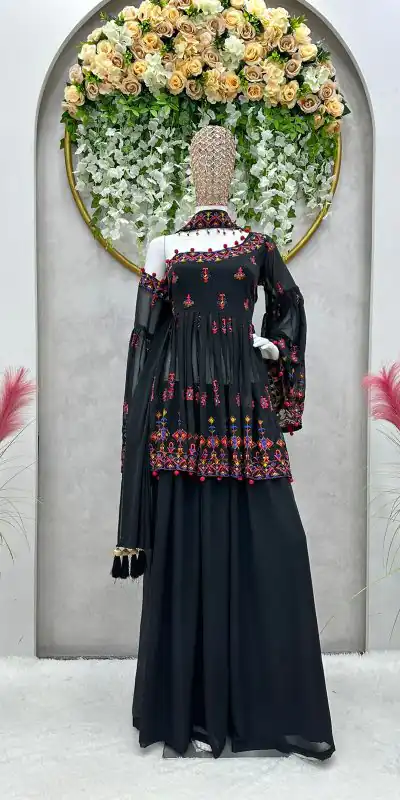 RTC 5576 Black Color Foix Georgette Thread Sequence Work Salwar Suit Wedding, Party, Festive, Events Etc. Expected Delivery 4-6 Working Days @2099/- | Jump Suits, Salwar suit, Casual Suits, Creative suits, Designer Suits, Palazzo Suits, Party Wear Suits, Patiala Suits, Straight Suits