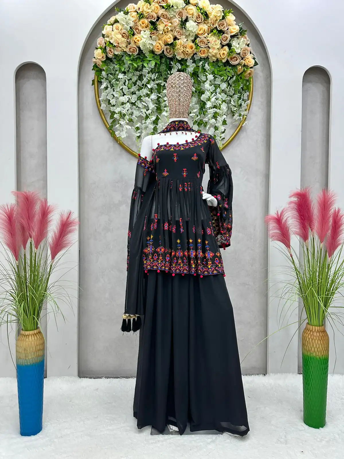 RTC 5576 Black Color Foix Georgette Thread Sequence Work Salwar Suit Wedding, Party, Festive, Events Etc. Expected Delivery 4-6 Working Days @2099/- | Jump Suits, Salwar suit, Casual Suits, Creative suits, Designer Suits, Palazzo Suits, Party Wear Suits, Patiala Suits, Straight Suits