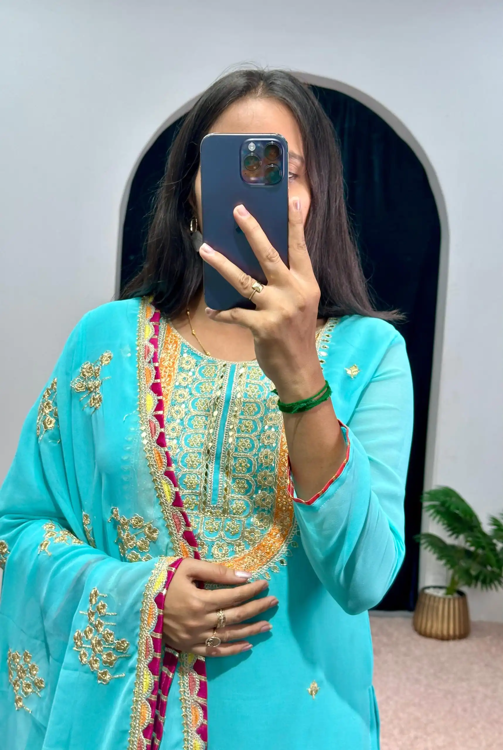 ST 1050 Blue Color Georgette Embroidery Stone & Mirror Salwar Suit Casual, Wedding, Party, Festive, Events Etc. Expected Delivery 4-6 Working Days @2199/- | Jump Suits, Salwar suit, Casual Suits, Creative suits, Designer Suits, Palazzo Suits, Party Wear Suits, Patiala Suits, Straight Suits