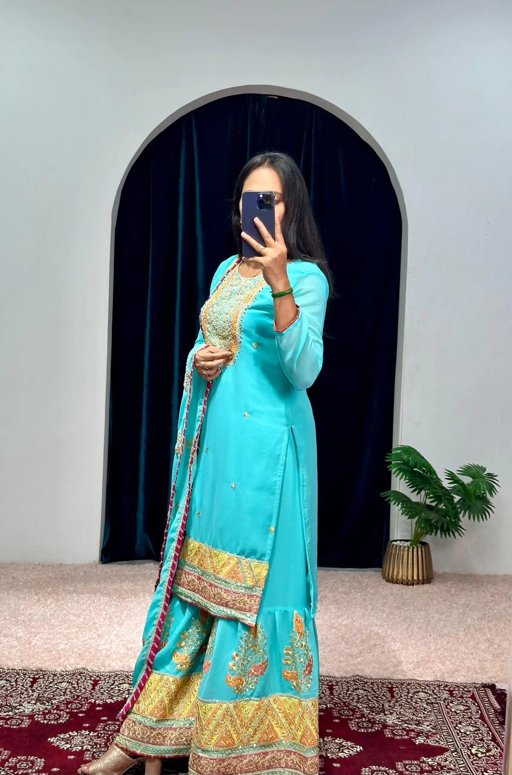 ST 1050 Blue Color Georgette Embroidery Stone & Mirror Salwar Suit Casual, Wedding, Party, Festive, Events Etc. Expected Delivery 4-6 Working Days @2199/- | Jump Suits, Salwar suit, Casual Suits, Creative suits, Designer Suits, Palazzo Suits, Party Wear Suits, Patiala Suits, Straight Suits