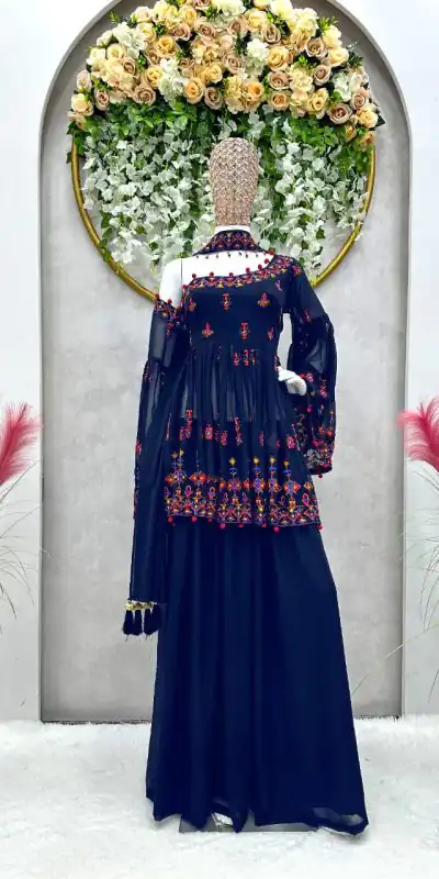 RTC 5576 Blue Color Foix Georgette Thread Sequence Work Salwar Suit Wedding, Party, Festive, Events Etc. Expected Delivery 4-6 Working Days @2099/- | Jump Suits, Salwar suit, Casual Suits, Creative suits, Designer Suits, Palazzo Suits, Party Wear Suits, Patiala Suits, Straight Suits