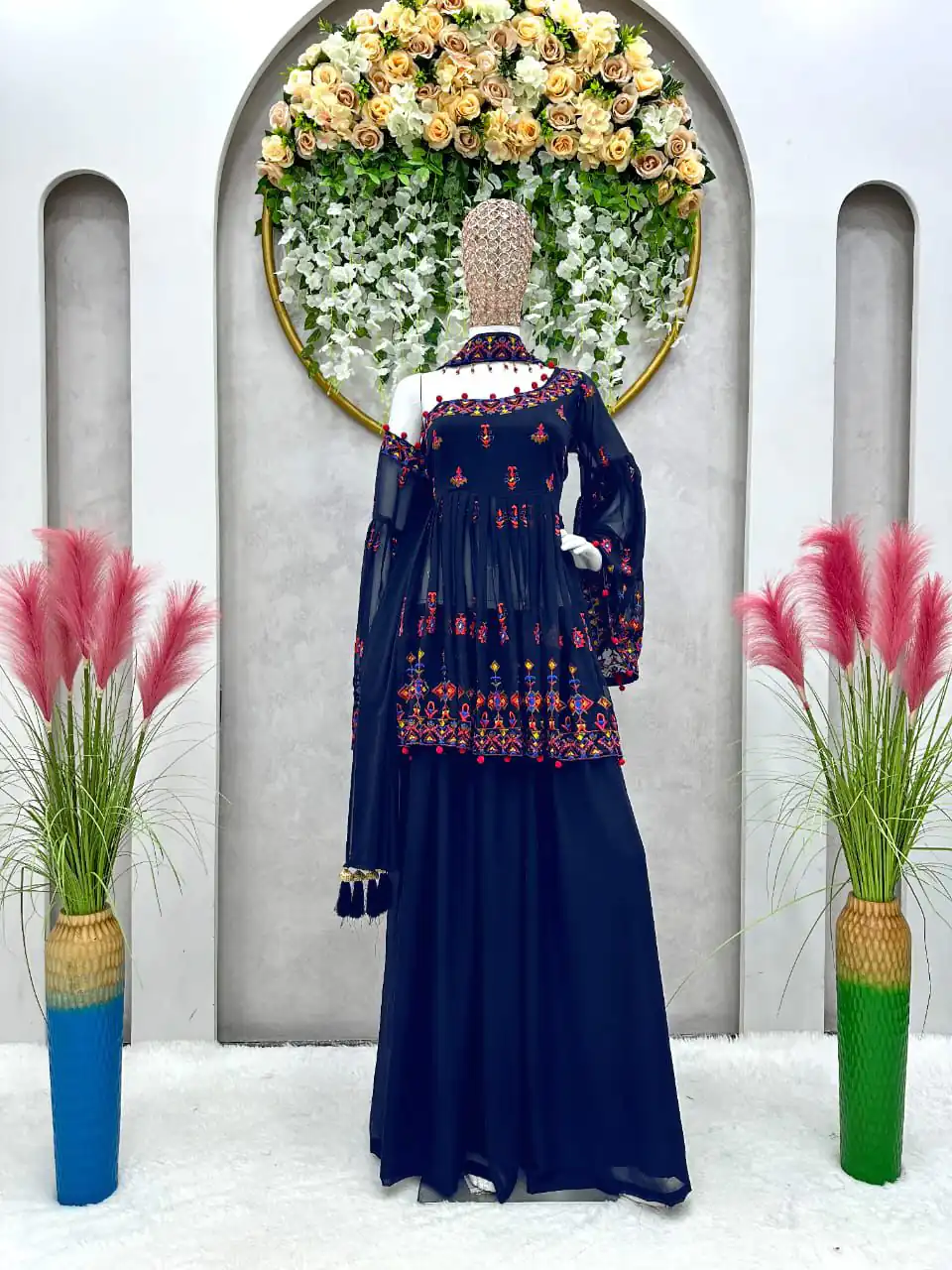 RTC 5576 Blue Color Foix Georgette Thread Sequence Work Salwar Suit Wedding, Party, Festive, Events Etc. Expected Delivery 4-6 Working Days @2099/- | Jump Suits, Salwar suit, Casual Suits, Creative suits, Designer Suits, Palazzo Suits, Party Wear Suits, Patiala Suits, Straight Suits