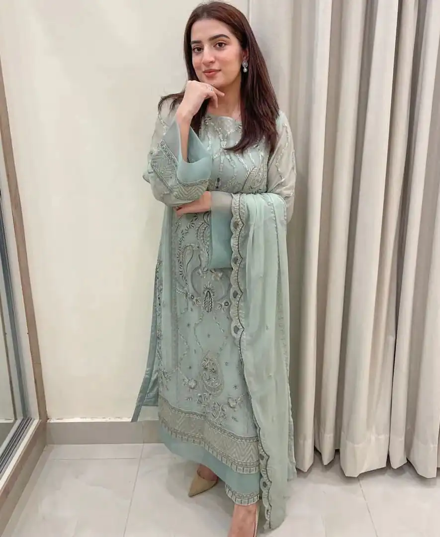 AD154 Blue Grey Color Georgette Embroidery Sequence Salwar Suit Wedding, Party, Festive, Events Expected Delivery 4-6 Working Days @ 2099/- | Salwar suit, Casual Suits, Creative suits, Designer Suits, Palazzo Suits, Party Wear Suits, Patiala Suits, Straight Suits