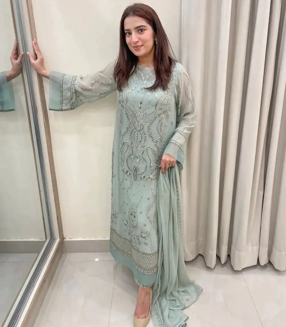 AD154 Blue Grey Color Georgette Embroidery Sequence Salwar Suit Wedding, Party, Festive, Events Expected Delivery 4-6 Working Days @ 2099/- | Salwar suit, Casual Suits, Creative suits, Designer Suits, Palazzo Suits, Party Wear Suits, Patiala Suits, Straight Suits