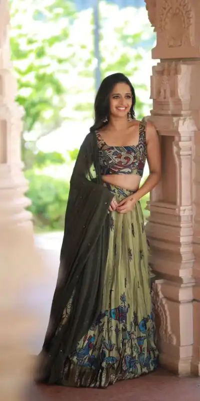 PC 291 Green Color Chant Crepe Kalamkari Printed Lehenga Choli Casual, Party Wear, Events, Festivals Wear Expected Delivery 4-6 Working Days @2049/- | Lehenga, Bollywood Lehenga, Creative Lehenga, Designer Lehenga, Embroidered Lehenga, Party Wear Lehenga