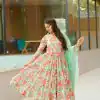 Nice Green Color Georgette Material Digital Printed Anarkali Suit