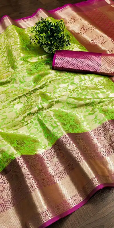MB™️  3235 Green Color Soft Organic Banarasi Silk Gold Zari Weaving Saree Casual, Party Wear, Festival, Events, .  Expected Delivery  4-6 Working Days @1749 | Designer Sarees, Sarees, Bollywood Sarees, Creative Sarees, Embroidered Sarees, Ethnic Saree, Modern Digital sarees, Party Wear Sarees