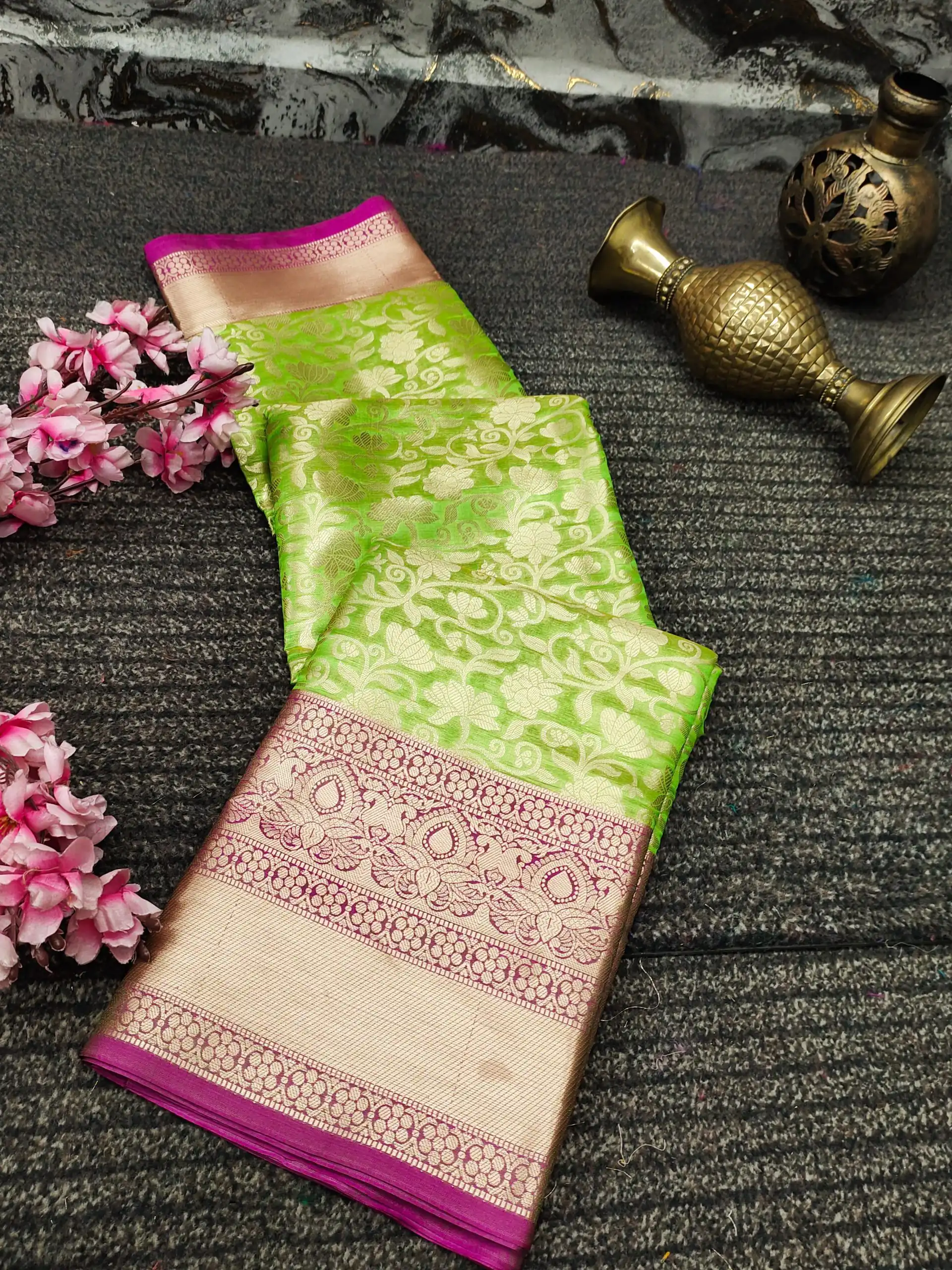 MB™️  3235 Green Color Soft Organic Banarasi Silk Gold Zari Weaving Saree Casual, Party Wear, Festival, Events, .  Expected Delivery  4-6 Working Days @1749 | Designer Sarees, Sarees, Bollywood Sarees, Creative Sarees, Embroidered Sarees, Ethnic Saree, Modern Digital sarees, Party Wear Sarees