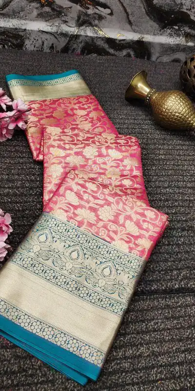MB™️  3235 Pink Color Soft Organic Banarasi Silk Gold Zari Weaving Saree Casual, Party Wear, Festival, Events, .  Expected Delivery  4-6 Working Days @1749 | Designer Sarees, Sarees, Bollywood Sarees, Creative Sarees, Embroidered Sarees, Ethnic Saree, Modern Digital sarees, Party Wear Sarees