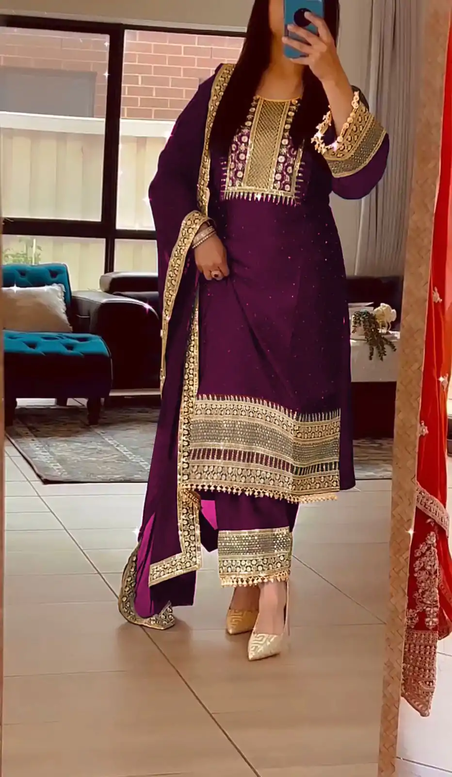ZF 371 Purple Color Chinnon Silk Embroidery Salwar Suit Casual, Wedding, Party, Events Etc. Expected Delivery 4-6 Working Days 2099/- | Jump Suits, Salwar suit, Casual Suits, Creative suits, Designer Suits, Palazzo Suits, Party Wear Suits, Patiala Suits, Straight Suits