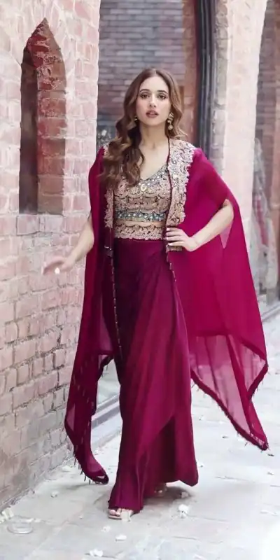 ST 1031 Purple Color Georgette Embroidery Work Lehenga Choli Koti Casual, Wedding, Party, Festive, Events Etc. Expected Delivery 4-6 Working Days @1849/- | Lehenga, Bollywood Lehenga, Creative Lehenga, Designer Lehenga, Embroidered Lehenga, Party Wear Lehenga