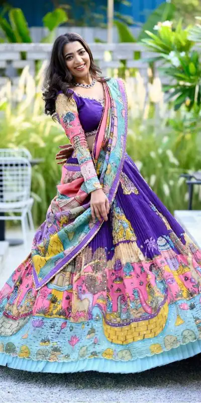 PC 382 Royal Blue Color Chant Crepe Kalamkari Printed Lehenga Choli Casual, Party Wear, Events, Festivals Wear Expected Delivery 4-6 Working Days @2199/- | Lehenga, Bollywood Lehenga, Creative Lehenga, Designer Lehenga, Embroidered Lehenga, Party Wear Lehenga