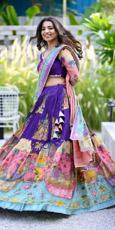 PC 382 Royal Blue   Color Chant Crepe Kalamkari Printed Lehenga Choli Casual, Party Wear, Events, Festivals Wear Expected Delivery 4-6 Working Days @2199/- | Lehenga, Bollywood Lehenga, Creative Lehenga, Designer Lehenga, Embroidered Lehenga, Party Wear Lehenga