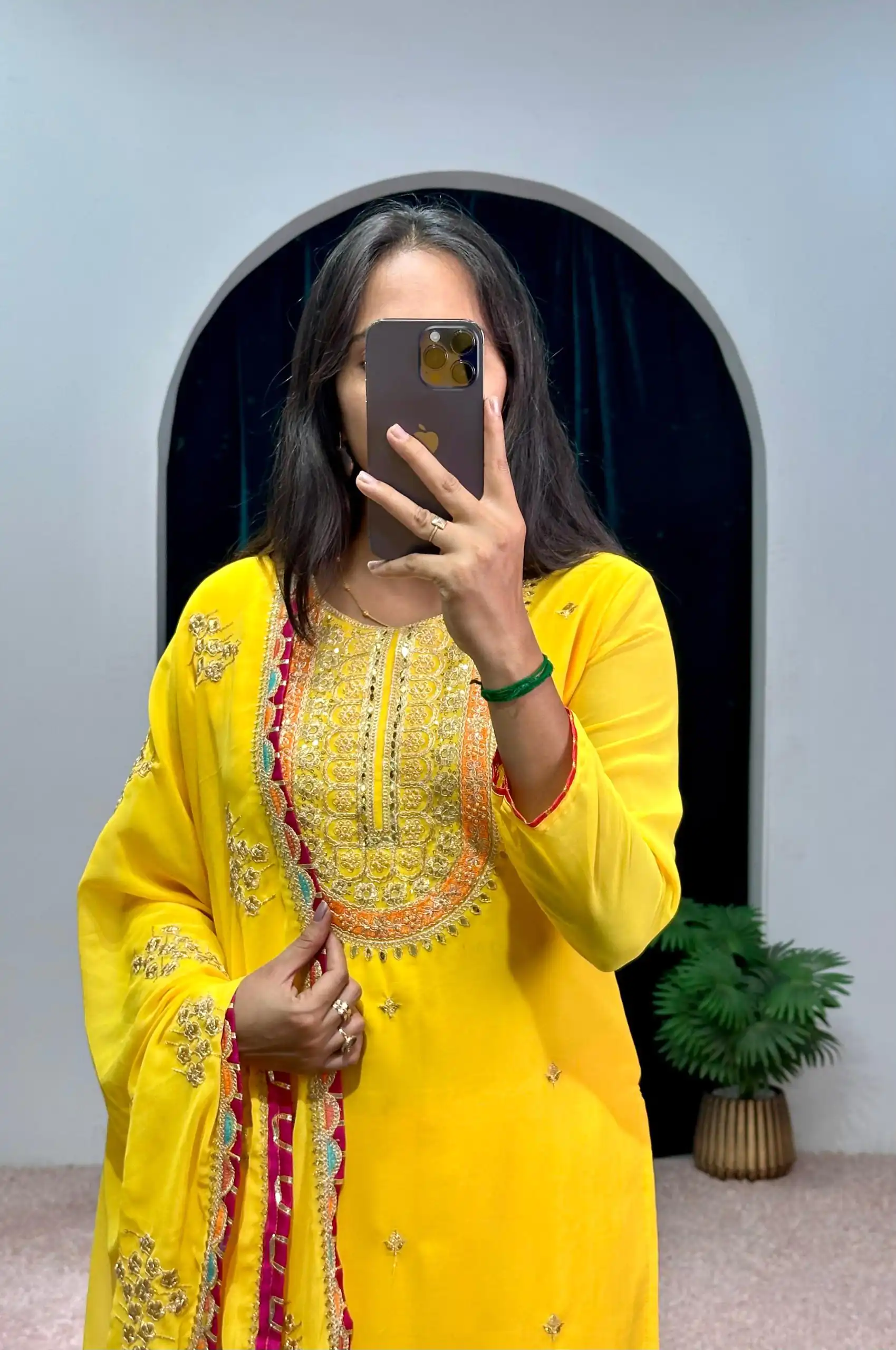 ST 1050 Yellow Color Georgette Embroidery Stone & Mirror Salwar Suit Casual, Wedding, Party, Festive, Events Etc. Expected Delivery 4-6 Working Days @2199/- | Jump Suits, Salwar suit, Casual Suits, Creative suits, Designer Suits, Palazzo Suits, Party Wear Suits, Patiala Suits, Straight Suits