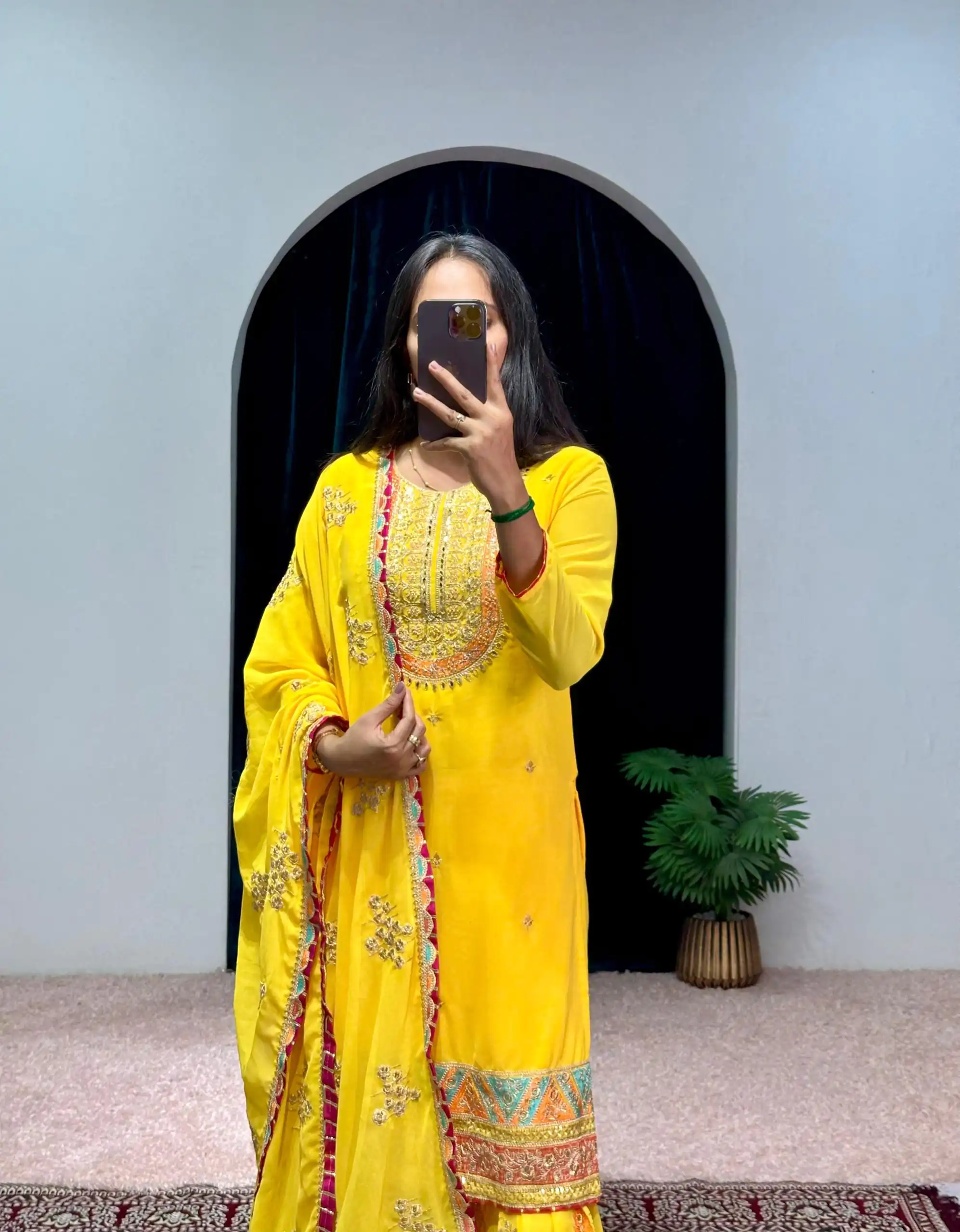 ST 1050 Yellow Color Georgette Embroidery Stone & Mirror Salwar Suit Casual, Wedding, Party, Festive, Events Etc. Expected Delivery 4-6 Working Days @2199/- | Jump Suits, Salwar suit, Casual Suits, Creative suits, Designer Suits, Palazzo Suits, Party Wear Suits, Patiala Suits, Straight Suits