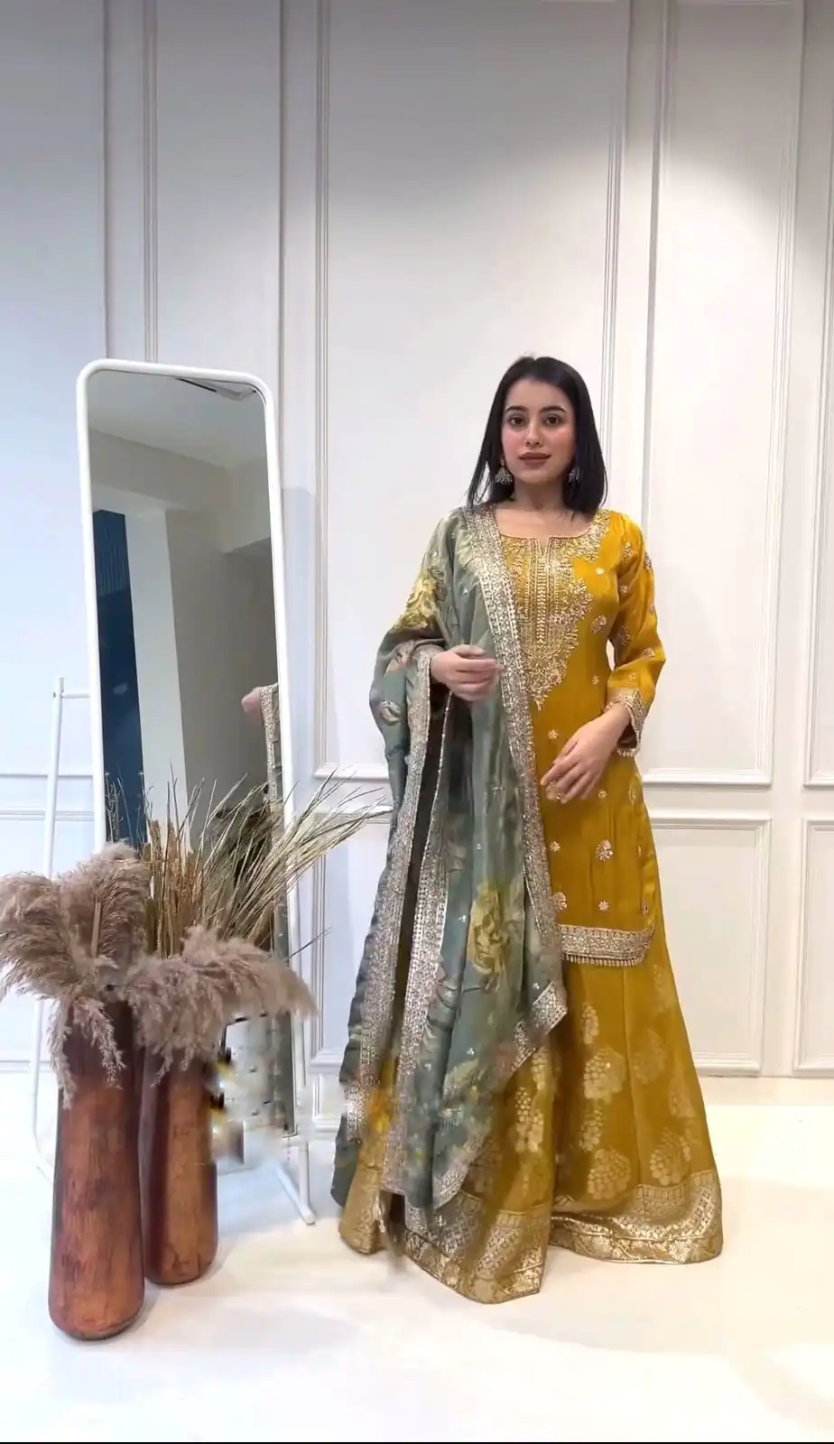 NSR 807 Yellow Color Pure Heavy Chinnon Silk Embroidery Salwar Suit Casual, Party Festive, Events Etc. Expected Delivery 4-6 Working Days @2199/ | Jump Suits, Salwar suit, Casual Suits, Creative suits, Designer Suits, Palazzo Suits, Party Wear Suits, Patiala Suits, Straight Suits