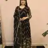 Peaceful Black Color Georgette Sequence Embroidery Gown