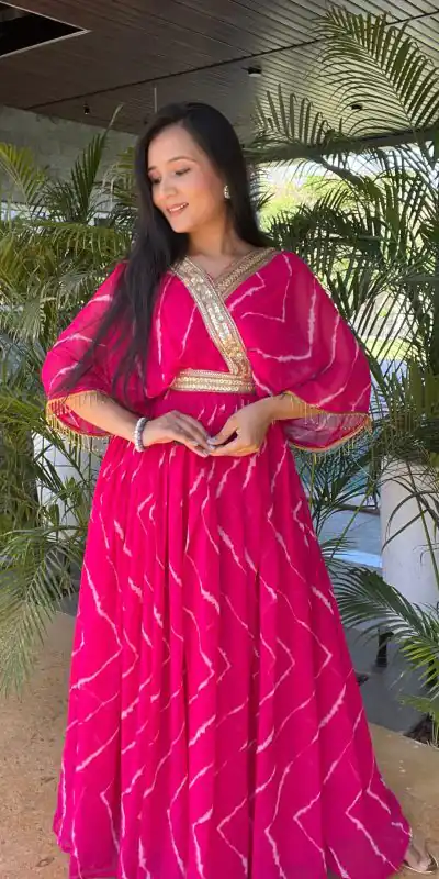   Ram 006 Rani Color Fox Georgette Embroidery Lace Work Gown Casual, Wedding, Party, Festive, Events Etc. Expected Delivery 4-6 Working Days @1949/- | Gowns, Bollywood Gowns, Creative Gowns, Designer Gowns, Embroidered Gowns, Party Wear Gowns