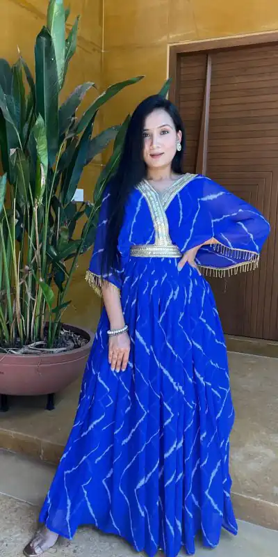   Ram 006 Royal Blue Color Fox Georgette Embroidery Lace Work Gown Casual, Wedding, Party, Festive, Events Etc. Expected Delivery 4-6 Working Days @1949/- | Gowns, Bollywood Gowns, Creative Gowns, Designer Gowns, Embroidered Gowns, Party Wear Gowns