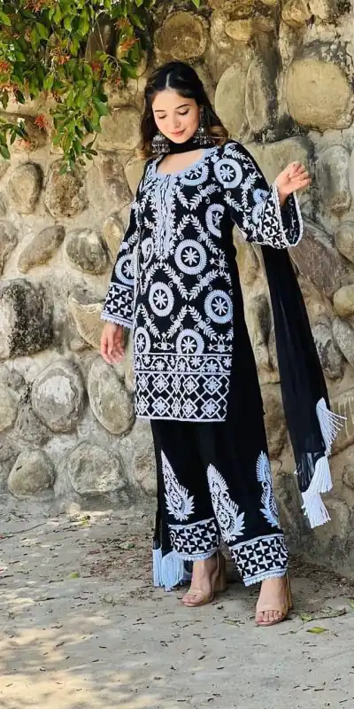 RTC 5624 Black Color Foix Georgette Chine Stitched Salwar Suit Wedding, Party, Festive, Events Etc. Expected Delivery 4-6 Working Days @2149/- | Jump Suits, Salwar suit, Casual Suits, Creative suits, Designer Suits, Palazzo Suits, Party Wear Suits, Patiala Suits, Straight Suits