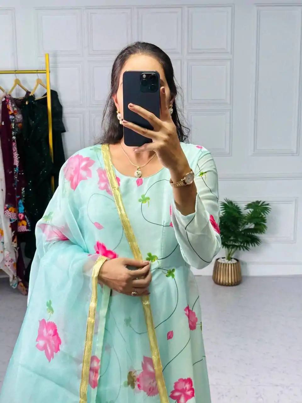 ST 1019 Blue Color Satin Georgette With Digital Print Anarkali Suit Casual, Wedding, Party, Festive, Events Etc. Expected Delivery 4-6 Working Days @1399/- | Anarkali Suits, Bollywood Anarkali, Creative-Anarkali, Designer Anarkali, Embroidered Anarkali, Party Wear Anarkali