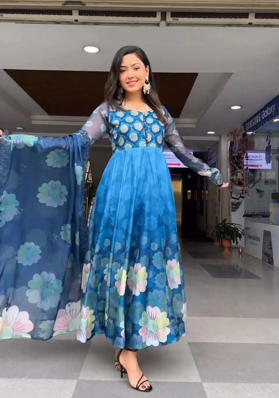 VLM 184 Blue color Tabby Silk Embroidery Digital Print Salwar Suit Casual, Wedding, Party, Festive, Events . Expected Delivery  4-6 Working Days @2099/- | Jump Suits, Salwar suit, Casual Suits, Creative suits, Designer Suits, Palazzo Suits, Party Wear Suits, Patiala Suits, Straight Suits